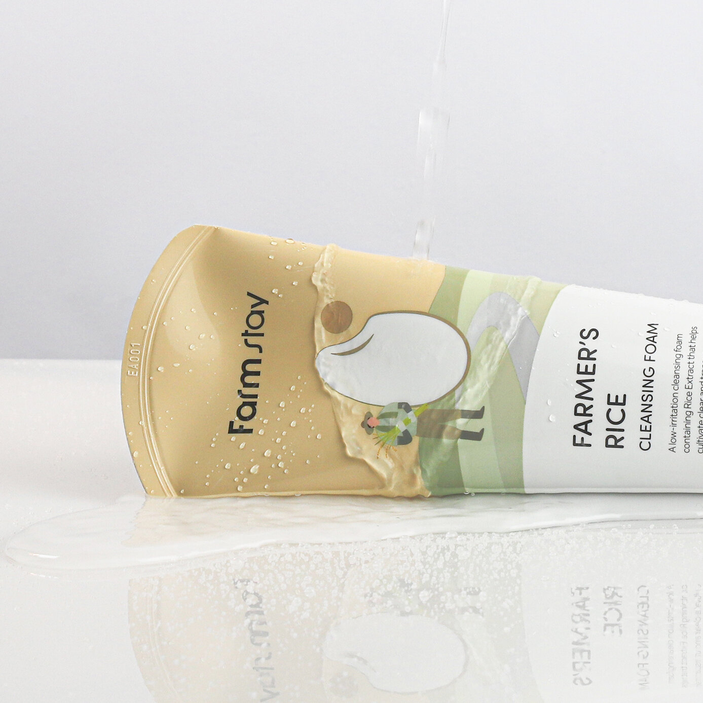 Farmstay Farmer's Rice Cleansing Foam 180ml Korean Skincare Brightening Hydrating Deep Cleansing Gentle Exfoliating Low Irritation Pore Care Sebum Control Facial Cleanser for Smooth Radiant Skin Daily Use - View 2 of 3
