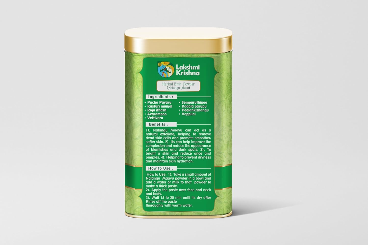 Lakshmi Krishna Nalangu maavu 200g || Traditional Herbal Powder|| Gives shine & Glow | Natural Skin Care & Cleansing Powder | Brightens, Exfoliates & Nourishes Skin | Ayurvedic Beauty Ritual" - View 5 of 5