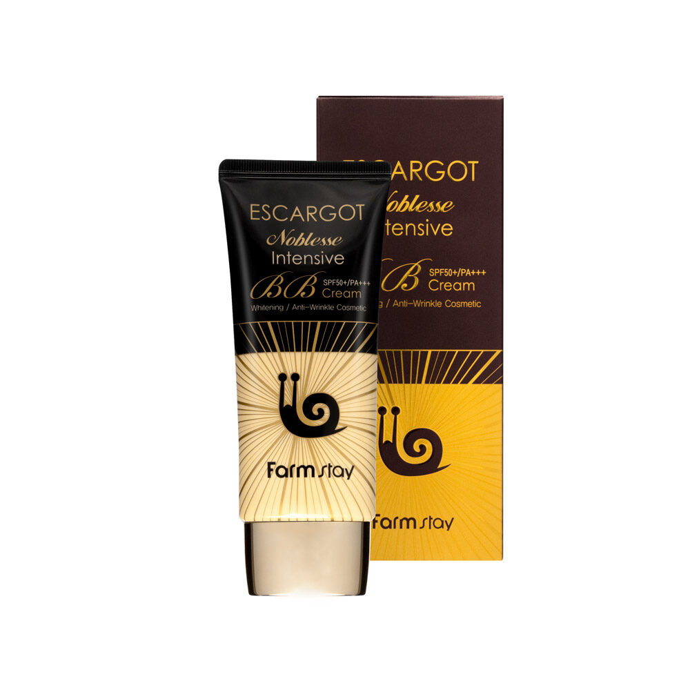 Farmstay Escargot Noblesse Intensive BB Cream 50g Korean Skincare Moisturizing Brightening Anti-Aging Snail Extract SPF Coverage Smooth Natural Finish Hydrating Lightweight Foundation Skin Tone Correcting - View 2 of 3