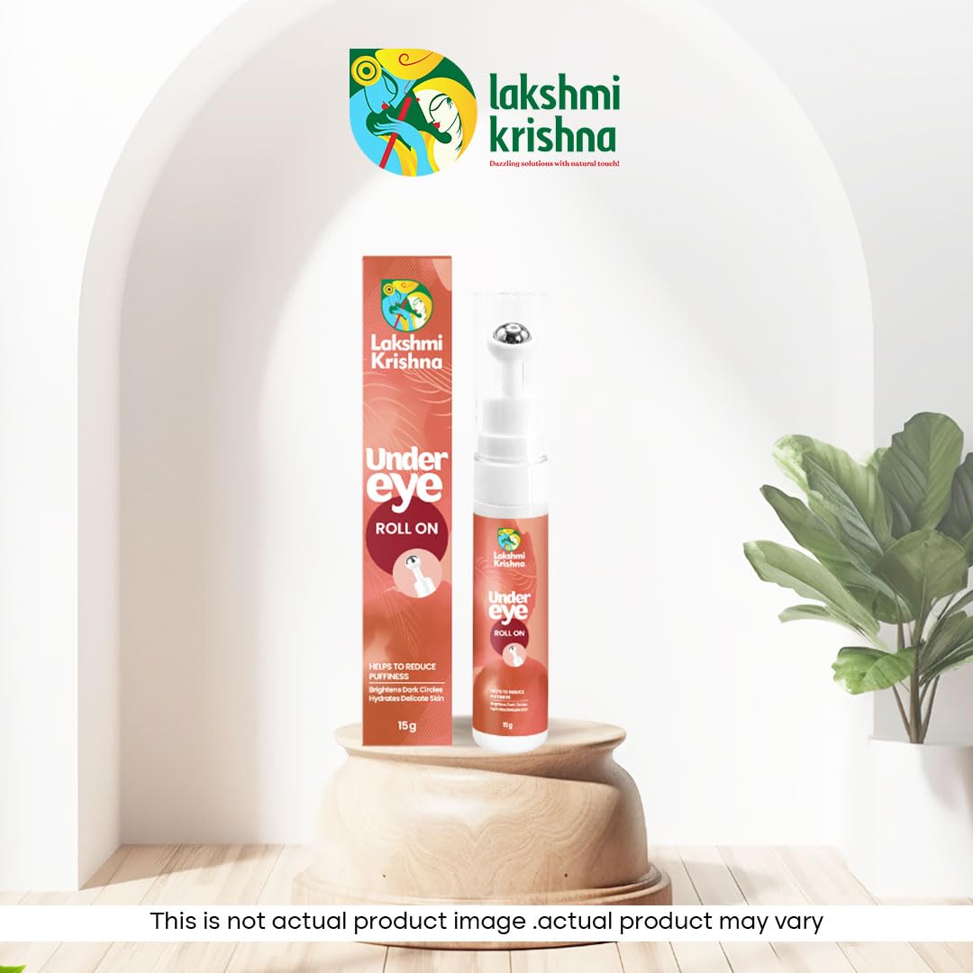 LAKSHMI KRISHNA NATURALS Under Eye Roll Cooling Under Eye Roll-On | Reduces Puffiness, Dark Circles & Fine Lines|Portable & Convenient|15ml pack - View 4 of 5