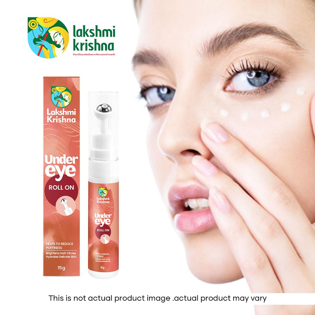 LAKSHMI KRISHNA NATURALS Under Eye Roll Cooling Under Eye Roll-On | Reduces Puffiness, Dark Circles & Fine Lines|Portable & Convenient|15ml pack - View 5 of 5