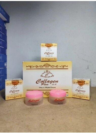 Collagen Lightening Day & Night Cream Korean Skincare Moisturizing Brightening Anti-Aging Firming Wrinkle Care Hydrating Skin Tone Correcting Soft Smooth Radiant Skin Daily Face Cream - View 2 of 3