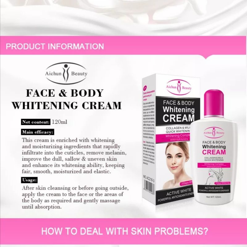 Aichun Beauty Face & Body Whitening Cream 120ml Korean Skincare Brightening Moisturizing Skin Tone Correcting Hydrating Nourishing Soft Smooth Radiant Skin Daily Face and Body Care - View 3 of 3