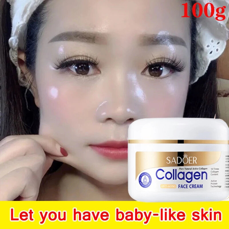 Sadoer Whitening & Freckle Moisturizing Cream 100g Collagen Anti-Aging Anti-Wrinkle Dark Spot Removal Melasma Pore Care Brightening Hydrating Face Cream Glowing Skin Freckle Reducing Gentlewoman Skincare - View 3 of 3