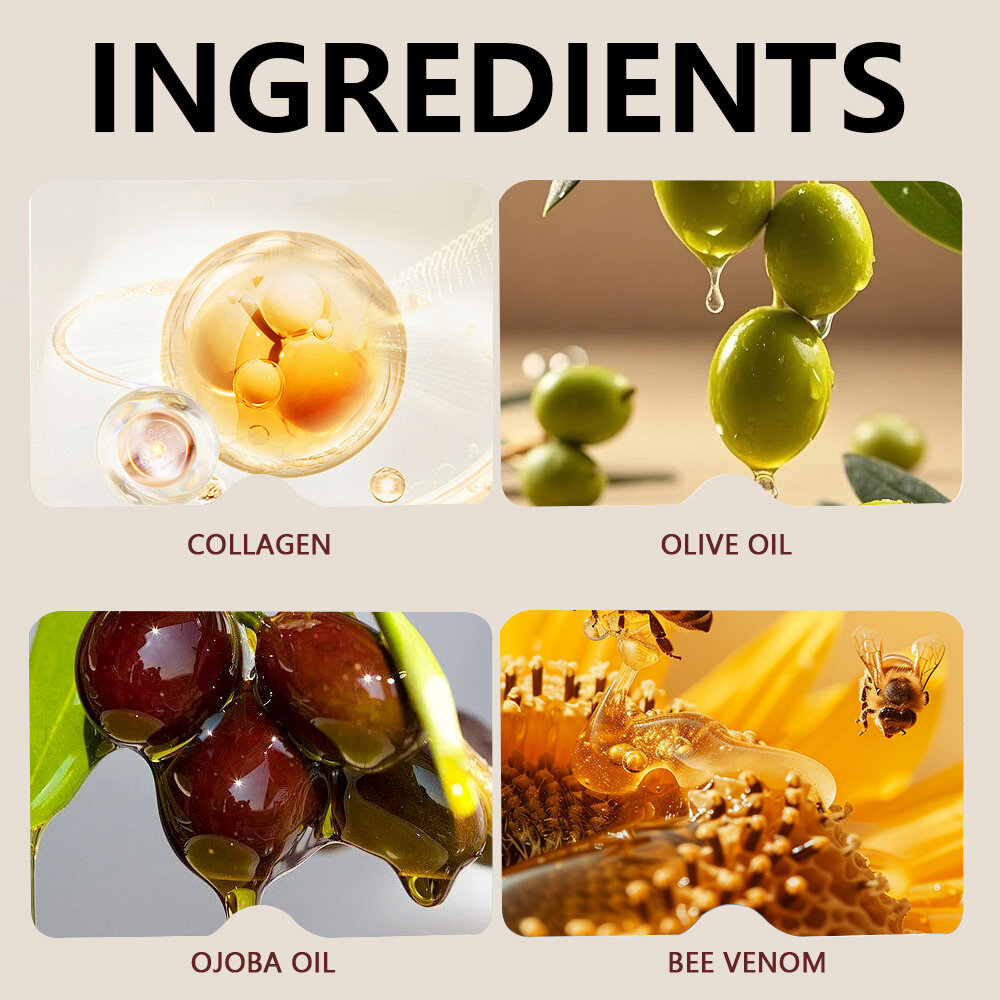 Bee Venom Face Cream Moisturizer Korean Skincare Anti-Aging Hydrating Repair Fine Line Wrinkle Reduction Brightening Skin Elasticity Pore Minimizing Soft Smooth Radiant Face Cream Daily Use - View 2 of 3