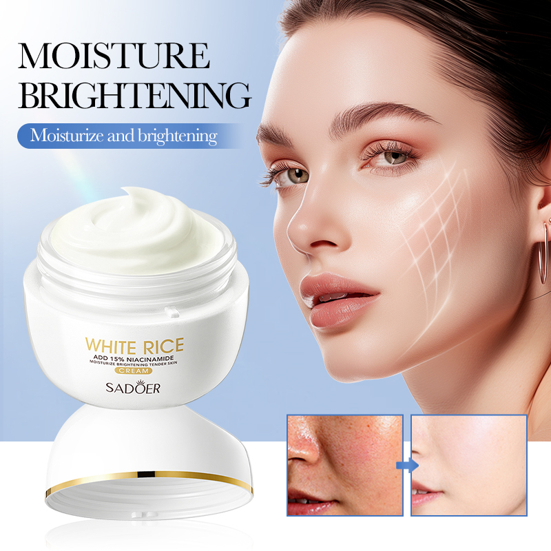 Rorec Sadoer White Rice Nicotinamide Brightening Face Cream 50g Korean Skincare Moisturizing Hydrating Skin Tone Correcting Nourishing Smooth Soft Radiant Delicate Skin Daily Use - View 2 of 3