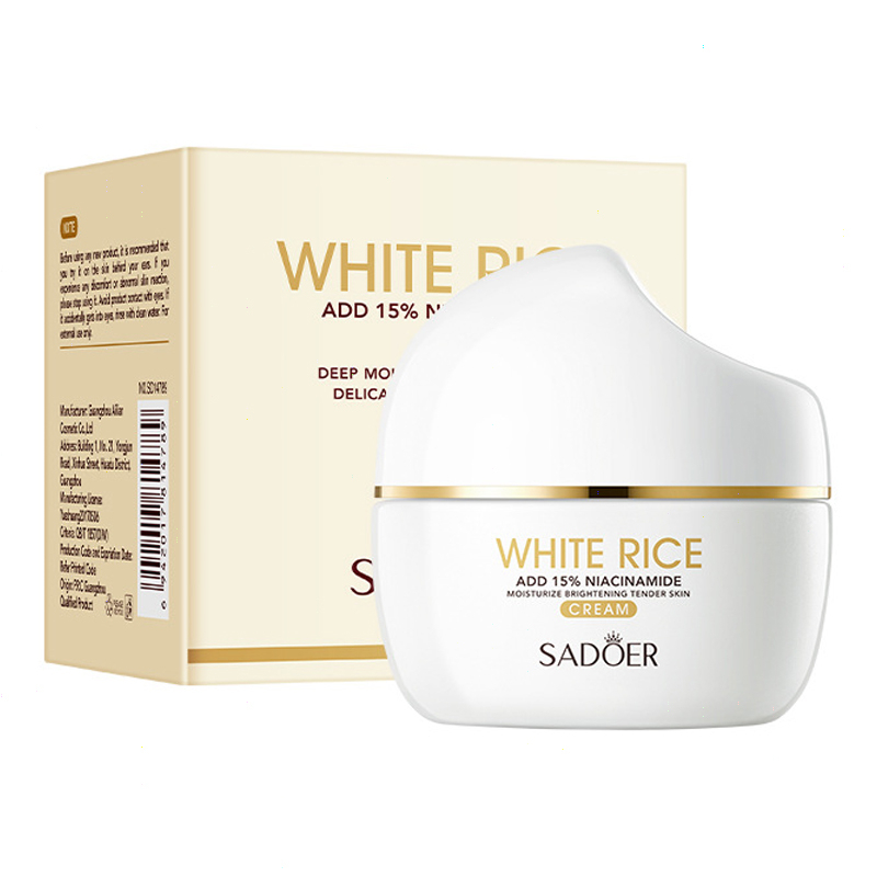 Rorec Sadoer White Rice Nicotinamide Brightening Face Cream 50g Korean Skincare Moisturizing Hydrating Skin Tone Correcting Nourishing Smooth Soft Radiant Delicate Skin Daily Use - View 3 of 3
