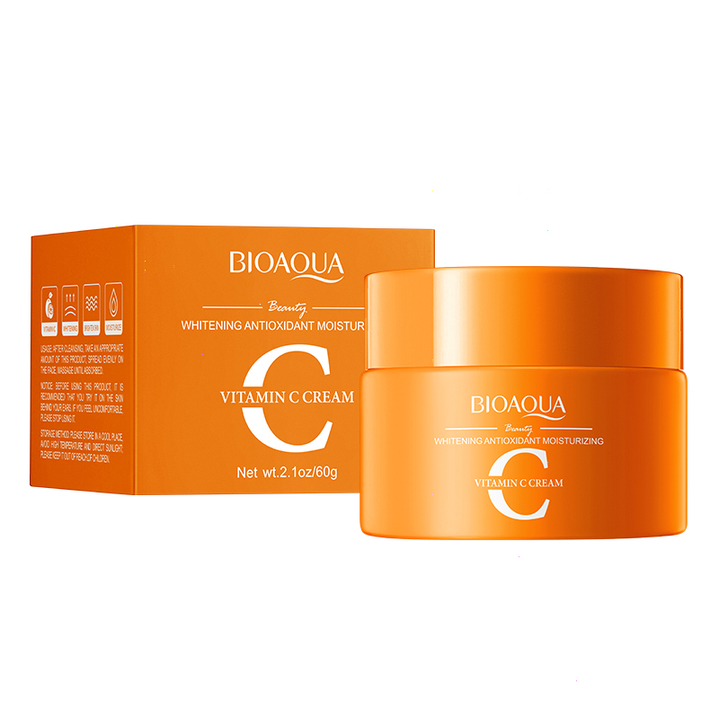 BIOAQUA Vitamin C Cream Whitening Antioxidant Moist Brighten Skin Face Cream 60g Hydrating Moisturizing Brightening Skin Tone Correcting Nourishing Smooth Radiant Daily Skincare - View 3 of 3