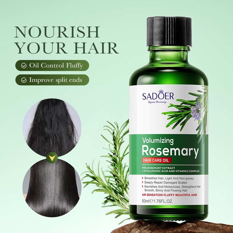 ROREC SADOER Rosemary Volumizing Hair Care Oil Smoothes Hair Light Non-Greasy Deeply Repair Damaged Scales 50ml(FROM MALAYSIA) - View 4 of 4