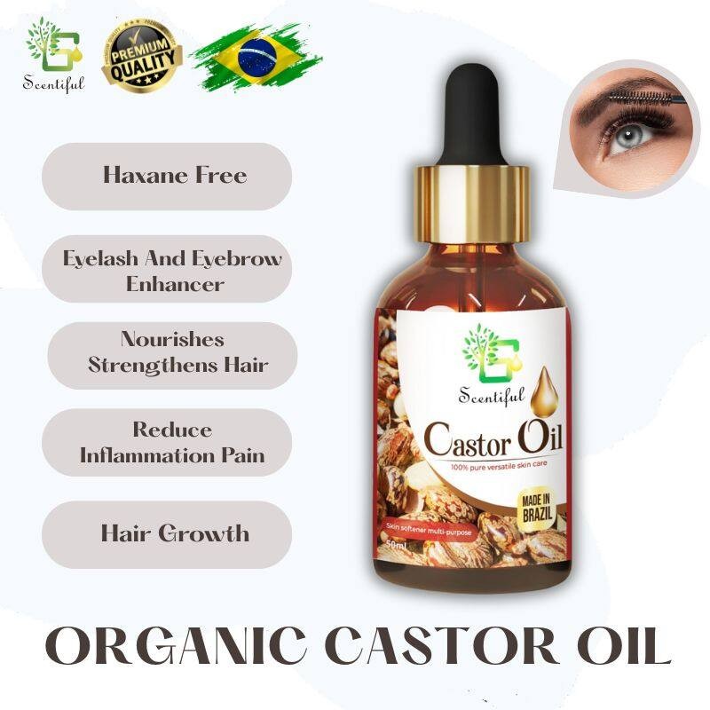 Organic Castor Oil / Golden -Cold Pressed / Minyak Castor - Pure Multipurpose Skin - Hair Care / Imported From Brazil-50ML Glass Dropper(FROM MALAYSIA) - View 3 of 4