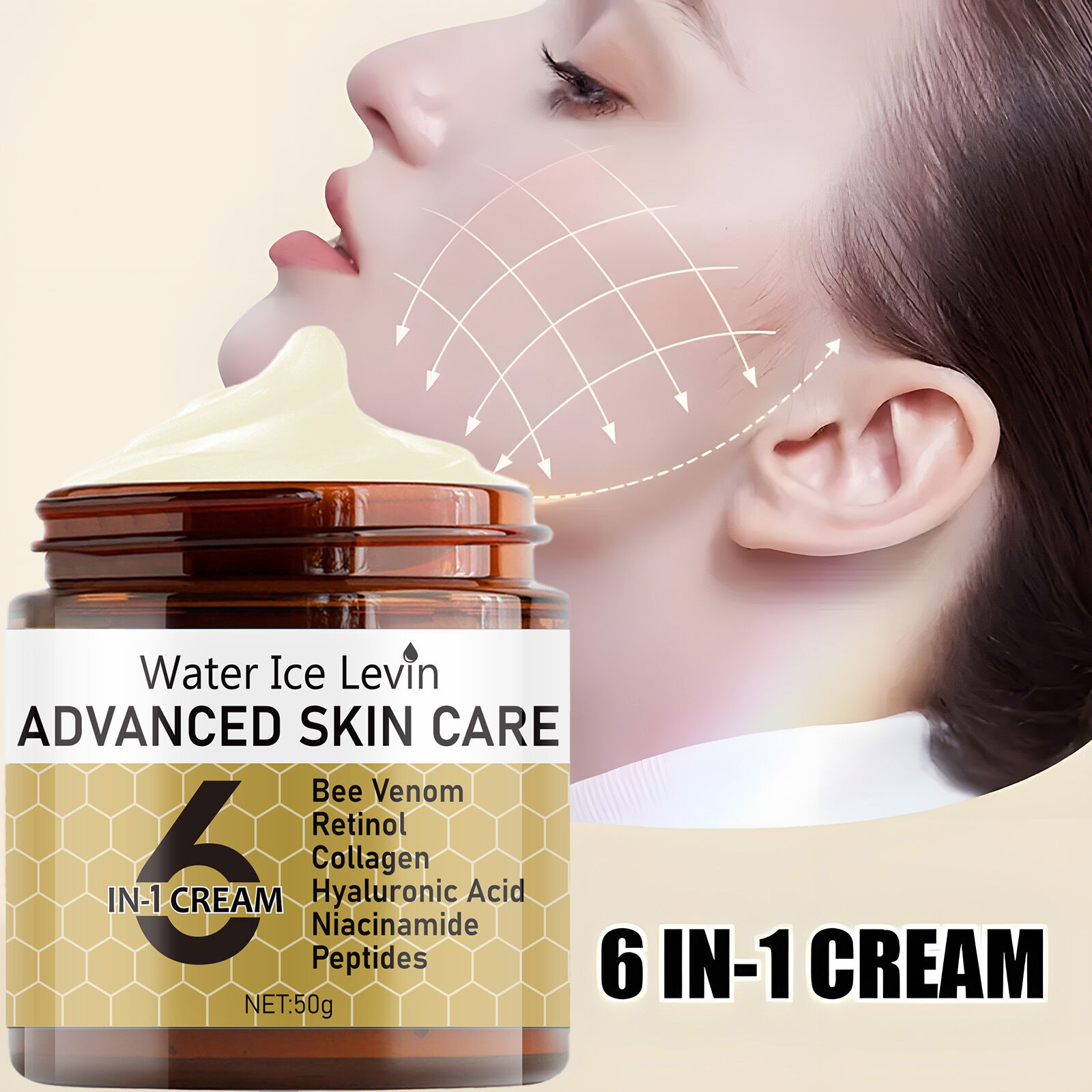6-in-1 Face Cream Anti-Wrinkle Fine Line Freckle Spot Removal Concealer Moisturizer Brightening Skin Tone Correcting Hydrating Anti-Freckle Nourishing Smooth Soft Radiant Face Cream Daily Use - View 3 of 3
