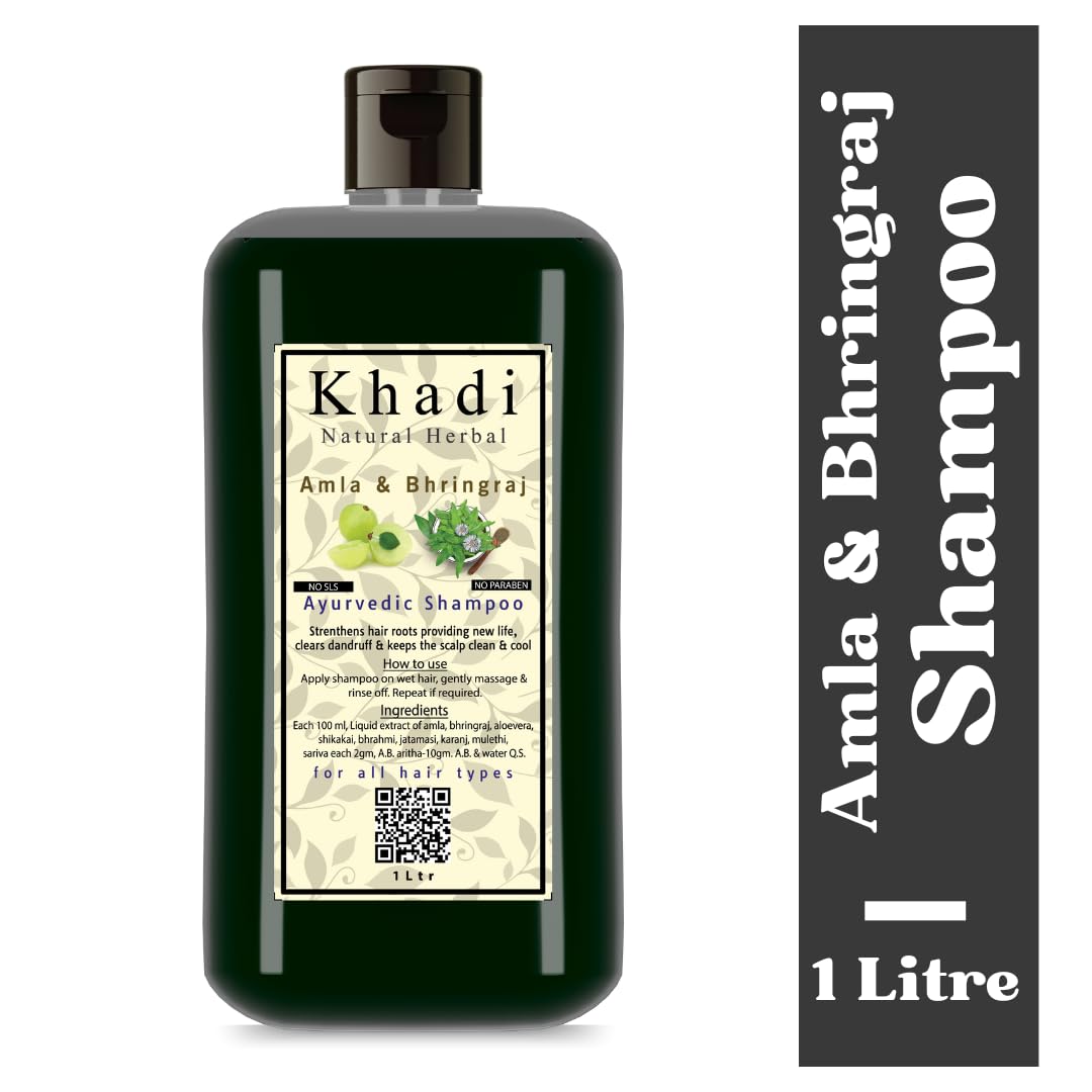 Khadi Natural Herbal Amla & Bhringraj Shampoo for Men Women 1000ml - View 2 of 4