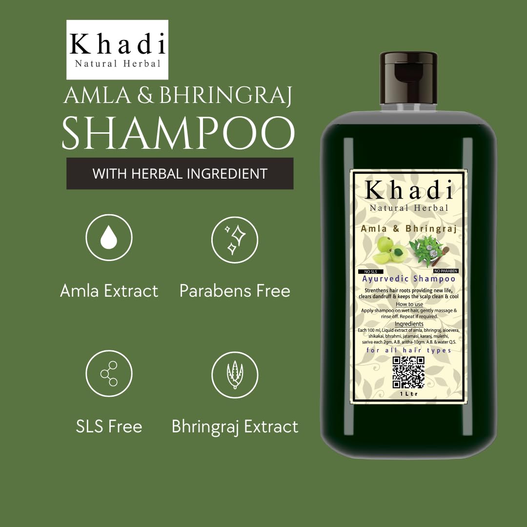 Khadi Natural Herbal Amla & Bhringraj Shampoo for Men Women 1000ml - View 4 of 4