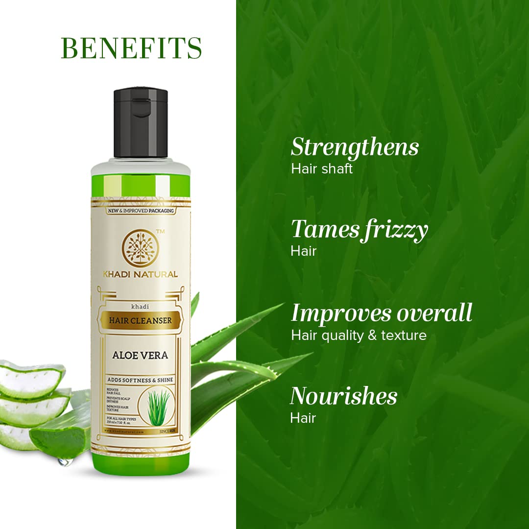 Khadi Natural Aloe Vera Hair Cleanser| Natural Hair Cleanser for Healthy Hair| Boosts hair growth| Reduces Hairfall |Suitable for All Hair Types | 210ml - View 4 of 4