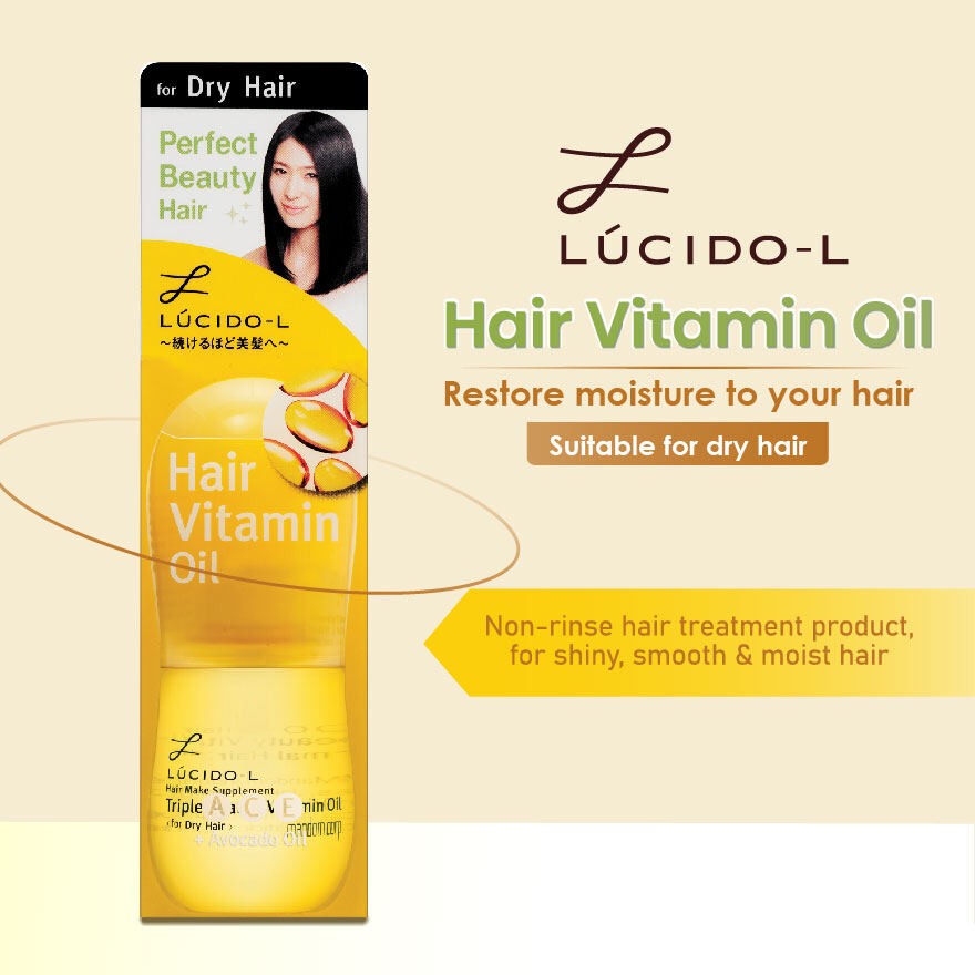 LUCIDO-L Hair Make Supplement Vitamin Oil Dry Hair 50ml (woman hair, hair vitamin, hair women styling)(FROM MALAYSIA) - View 2 of 4