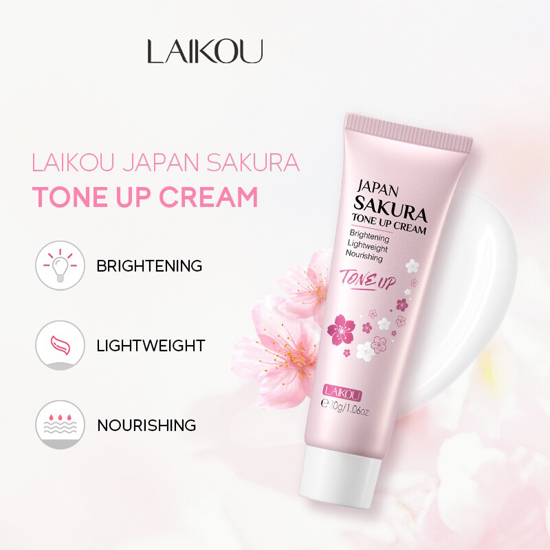 LAIKOU Japan Sakura Tone-Up Cream – Brightening, Lightweight, Nourishing & Blemish-Concealing Face Cream 30g - View 3 of 3