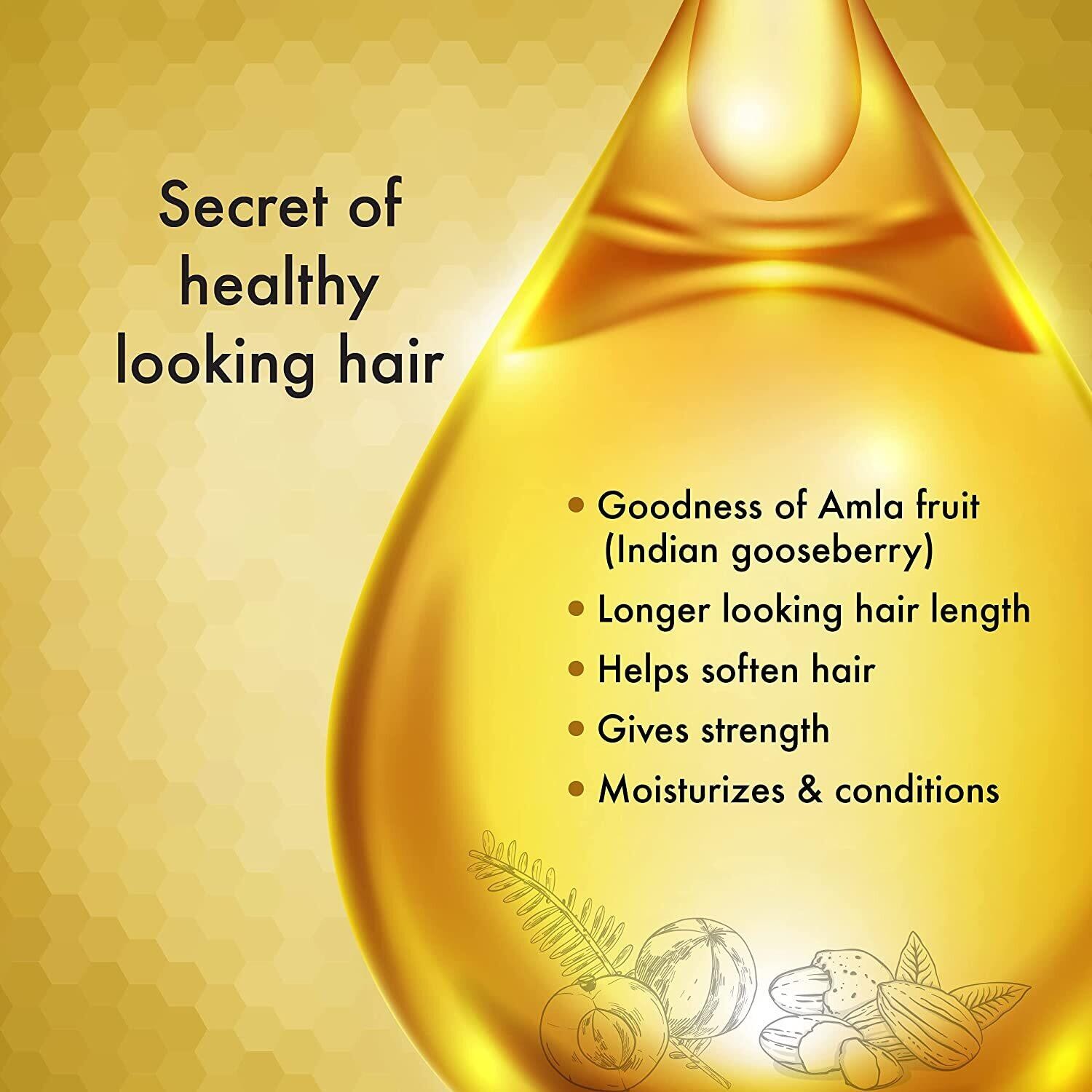 Dabur Amla Gold Hair Oil Natural Care with Amla, Almond & Henna | For beautiful, Long, Soft & Strong 200ml /300ml-200ml (FROM MALAYSIA) - View 4 of 4