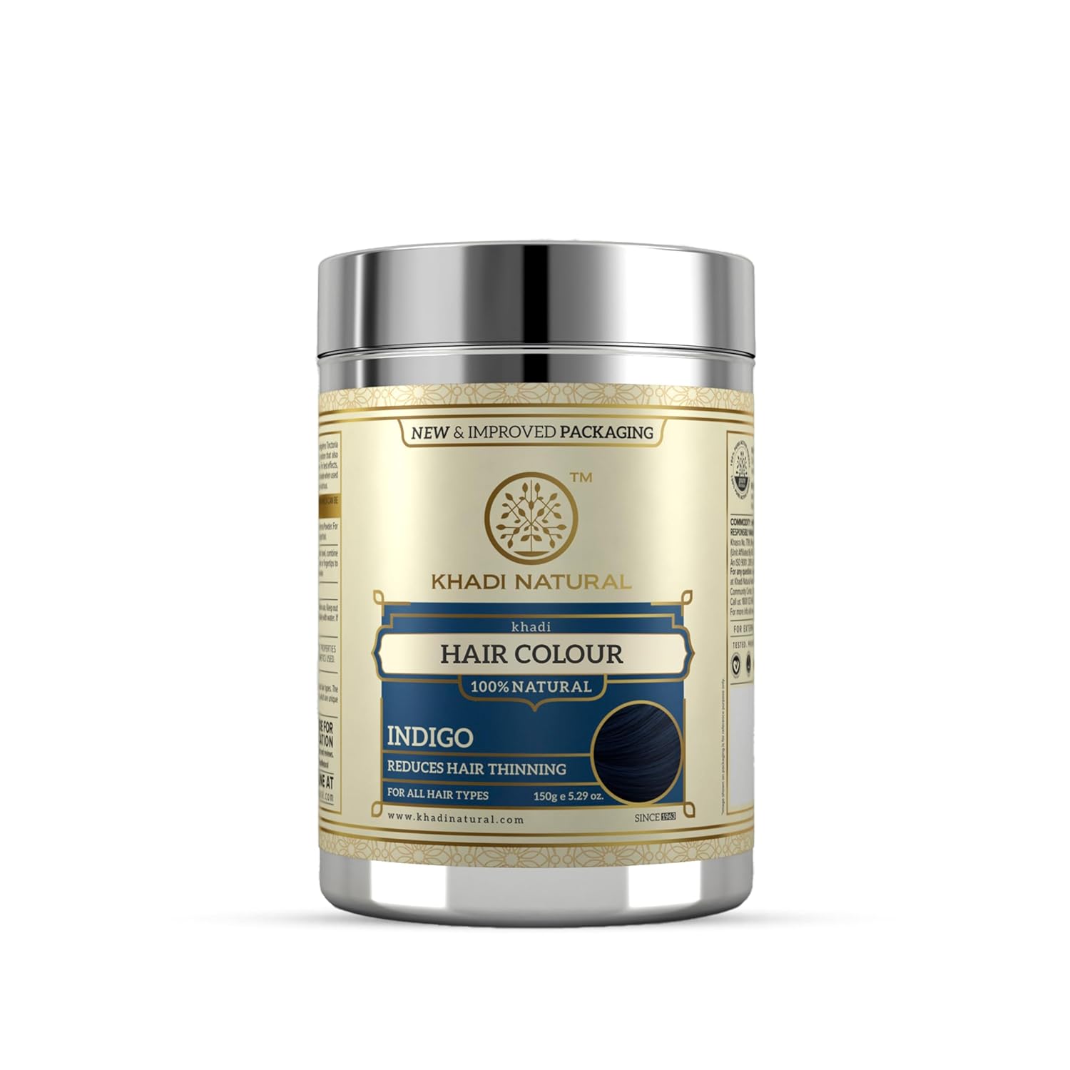 Khadi Natural Herbal Indigo Hair Color Powder for Grey Coverage | Natural Hair Dye for Men & Women | Helps Strengthen Hair & Add Natural Shine | Deep Indigo Shade | No Ammonia & No PPD | Herbal Formula | Suitable for All Hair Types | 150g - View 2 of 6