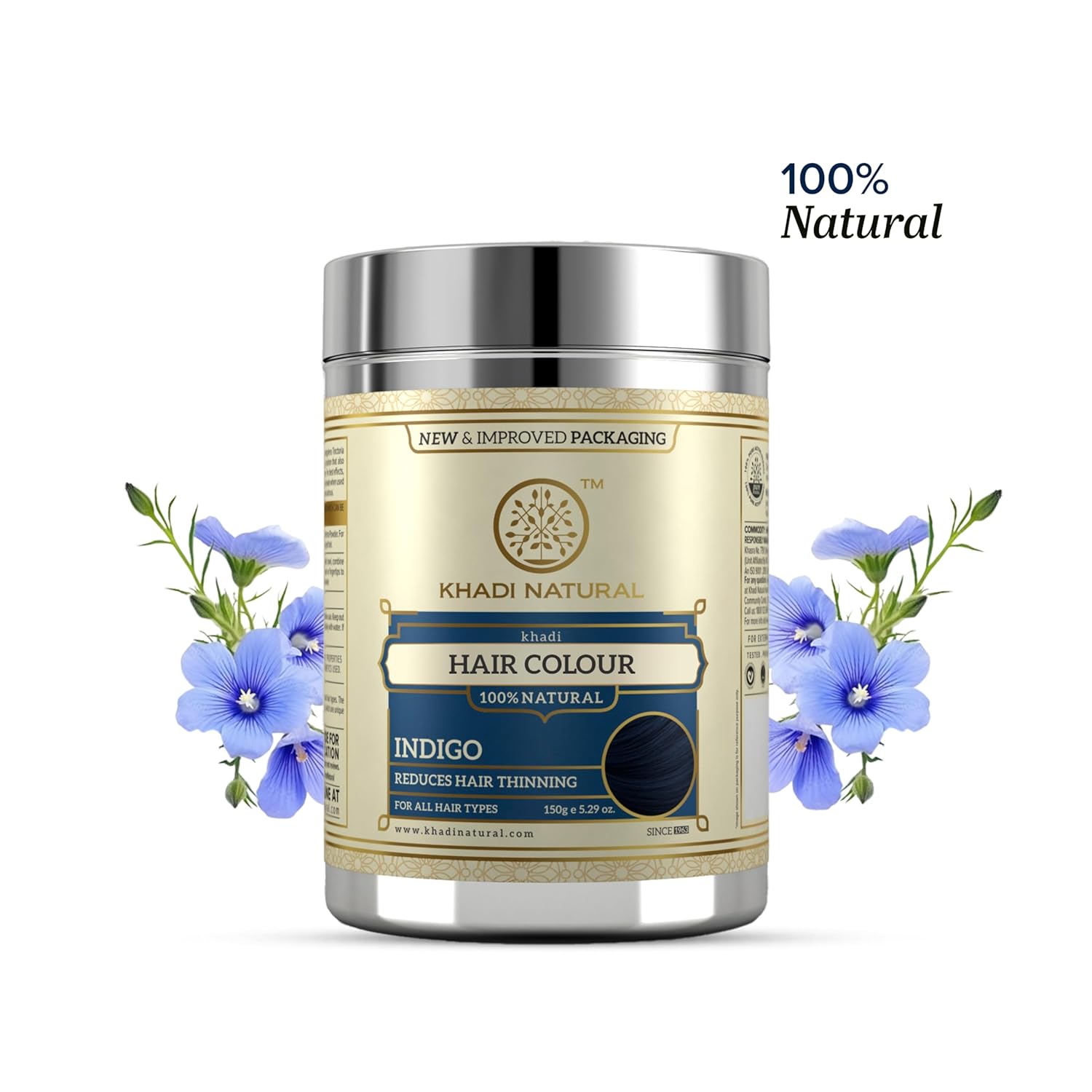 Khadi Natural Herbal Indigo Hair Color Powder for Grey Coverage | Natural Hair Dye for Men & Women | Helps Strengthen Hair & Add Natural Shine | Deep Indigo Shade | No Ammonia & No PPD | Herbal Formula | Suitable for All Hair Types | 150g - View 6 of 6
