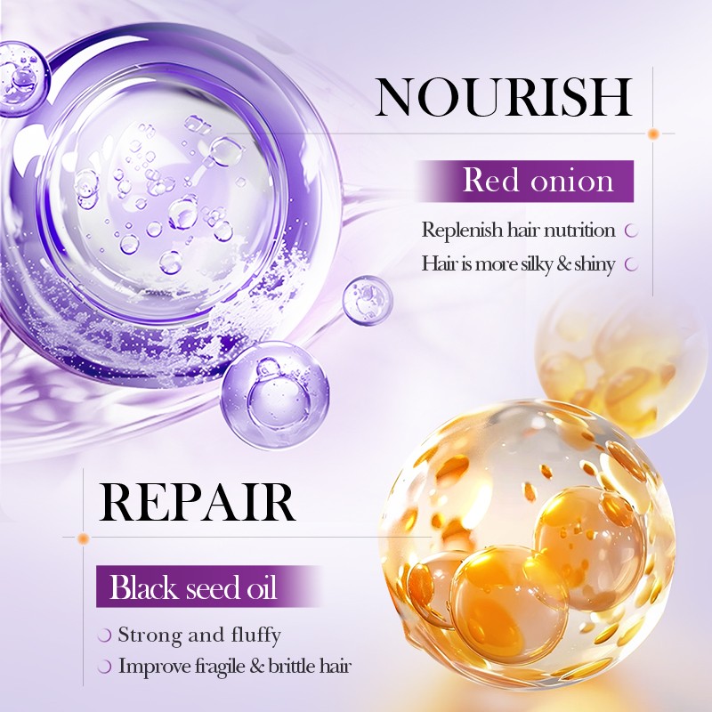 [ROREC] SADOER Red Onion Black Seed Oil Smooth Hair Oil Strengthens Hair Improve Split Ends Dry Care Hair 60ml(FROM MALAYSIA) - View 2 of 4