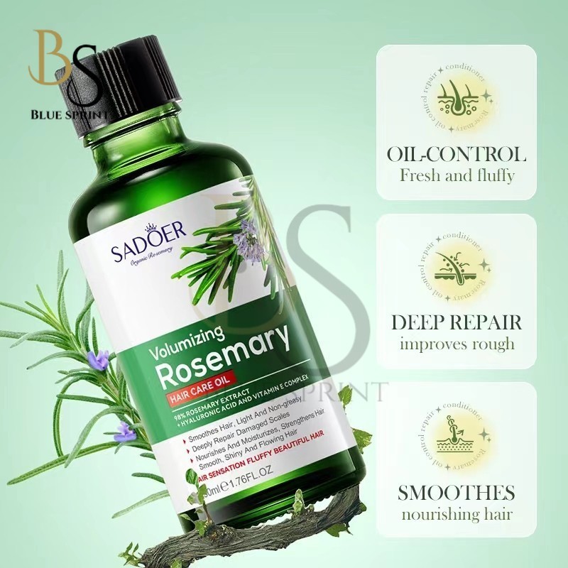 SADOER Rosemary Hair Growth Oil 50ml – Sulfate-Free Scalp Care & Healthy Hair Nourishment by BS(FROM MALAYSIA) - View 2 of 4