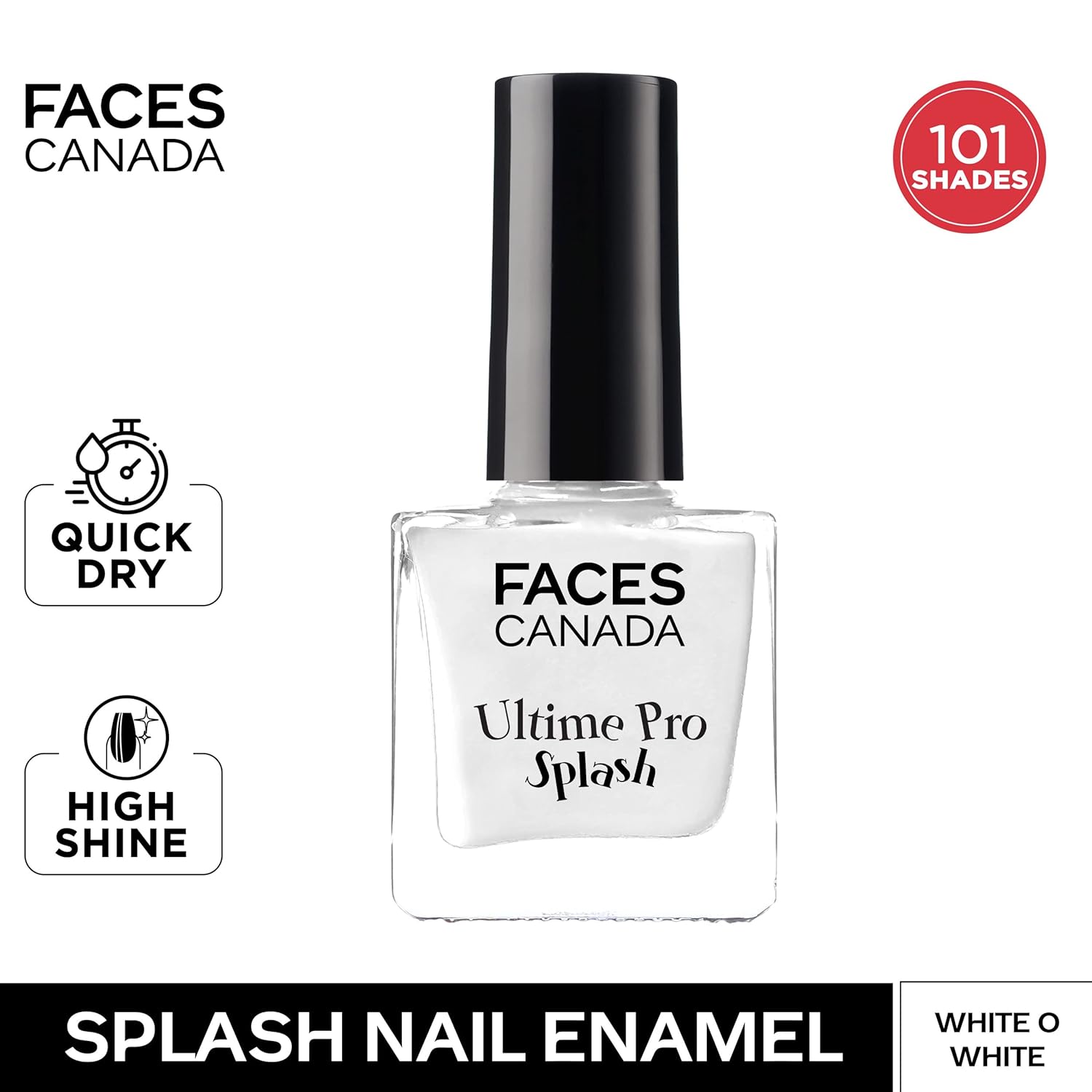 FACESCANADA Splash Glossy Finish Nail Enamel White O White 14, 8 Ml - View 5 of 5