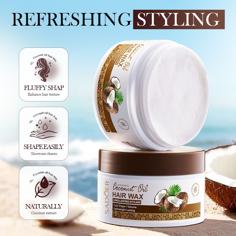 [ROREC] SADOER Nourishing Coconut Oil Hair Wax Long Lasting Styling Volume Lightweight Hold 100g(FROM MALAYSIA) - View 3 of 4