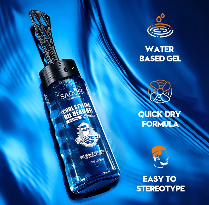ROREC SADOER Cool Styling Oil Head Gel Strong Shape Styling Quick Drying Styling Refreshing Men Hair Styling Gel 280ml(FROM MALAYSIA) - View 3 of 4