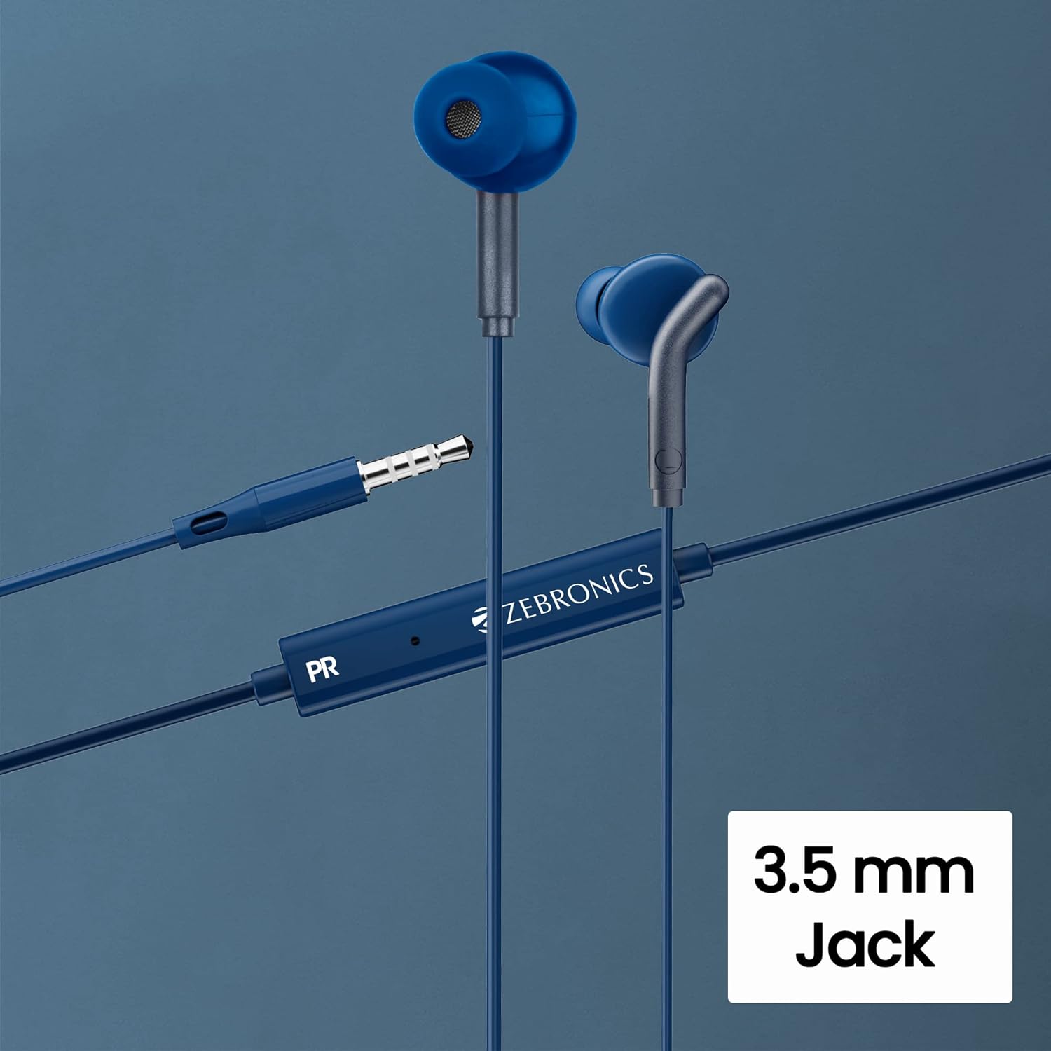 ZEBRONICS Bro 3.5Mm Wired in Ear Earphones, in-Line Mic, Deep Bass, 1.2M Strong and Long Lasting Cable, Light Weight, Compatible with Mobile | Tablet | Laptop (Blue) - View 4 of 4