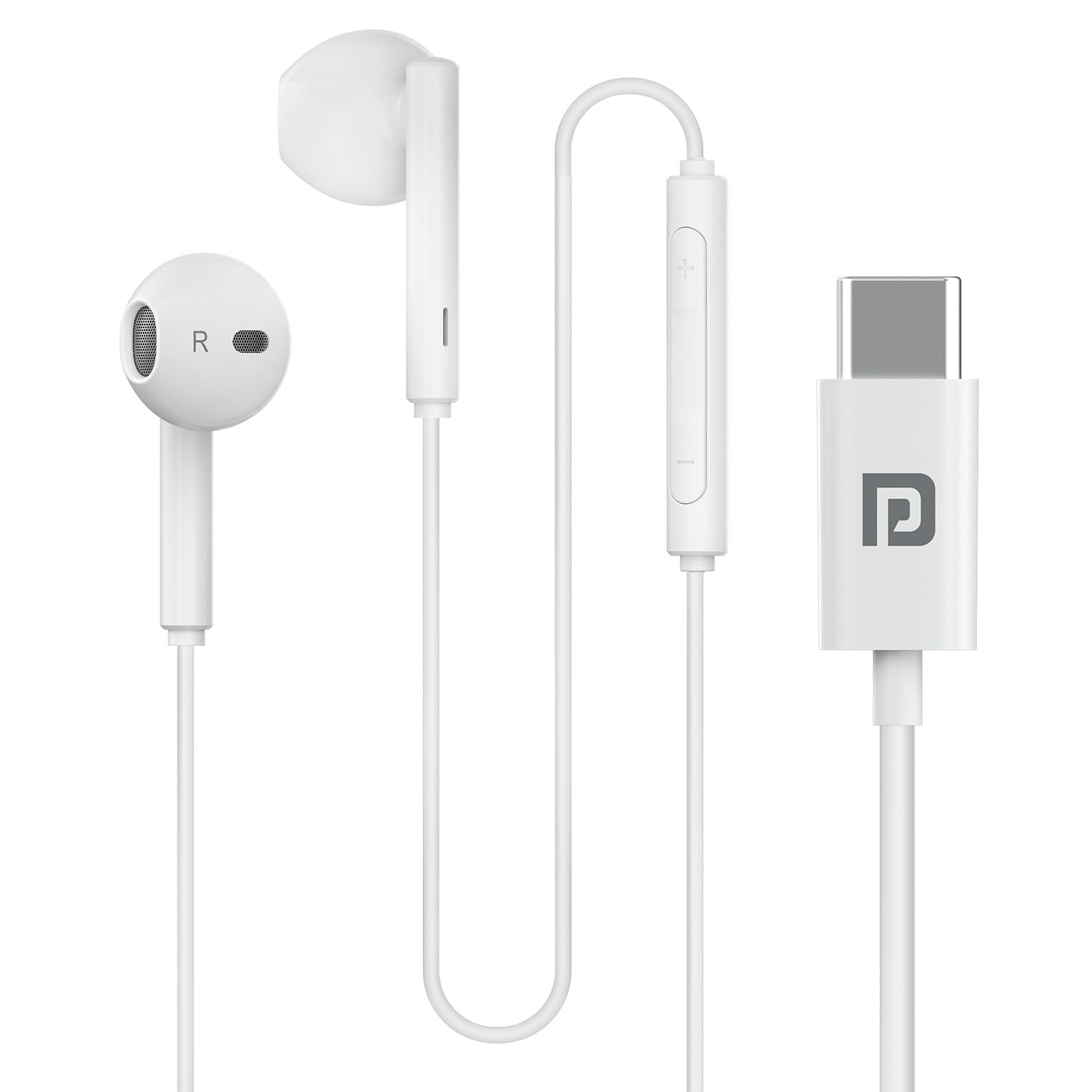 Portronics Conch Theta C in Ear Type C Wired Earphones with in Line HD Mic, Powerful Audio, 14.2mm Driver, Unique Earbuds Design, TPE Anti Tangle Wire, in line Controls, Wide Compatibility(White) - Related product