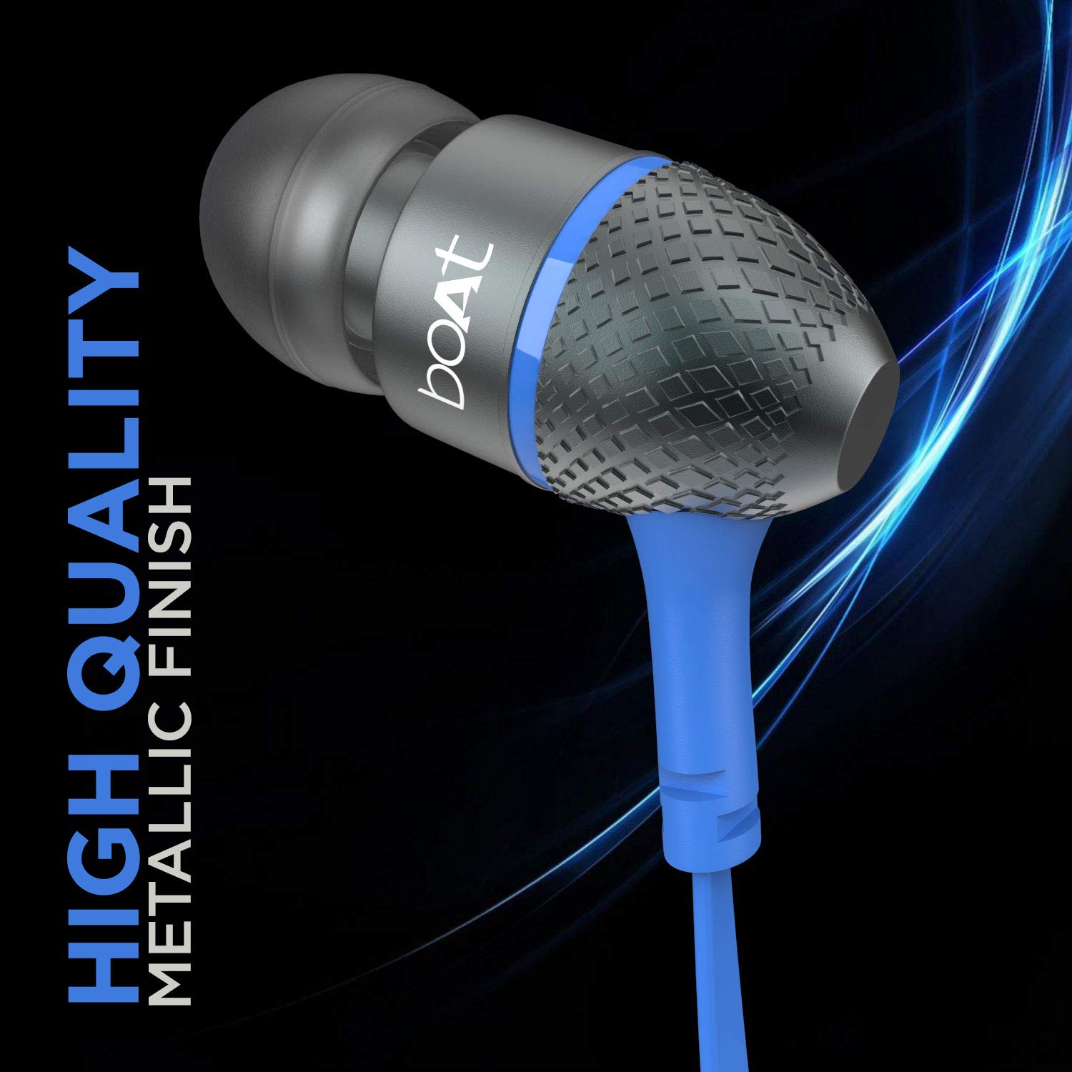 Boat BassHeads 225 Special Edition in-Ear Headphones with Mic (Blue) - View 3 of 5