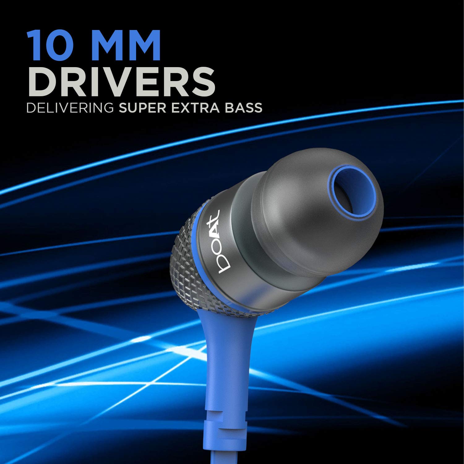 Boat BassHeads 225 Special Edition in-Ear Headphones with Mic (Blue) - View 4 of 5