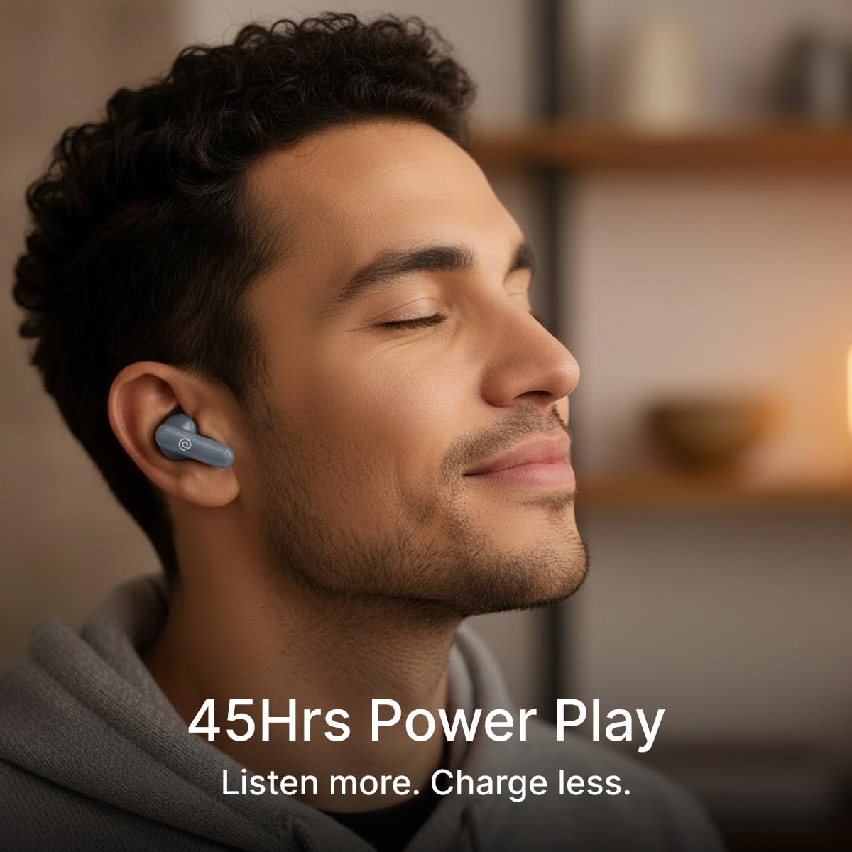 pTron Bassbuds Indie in-Ear TWS Earbuds w/ 10mm Drivers, 45Hrs Playtime, Dual HD Mic & AI-ENC Calls, Custom EQ, Mobile App, Bluetooth V5.4 Earphones, Voice Assistant, Type C Charging & IPX5 (Gray) - View 5 of 6