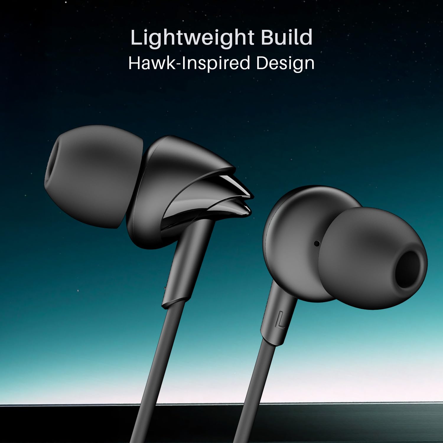 Boat Bassheads 300C Wired Earphones,Type-C Jack, 10mm Drivers, Signature Sound, in-Line Microphone, Integrated Controls, Voice Assistant & 120cm Cable (Active Black) - View 2 of 5