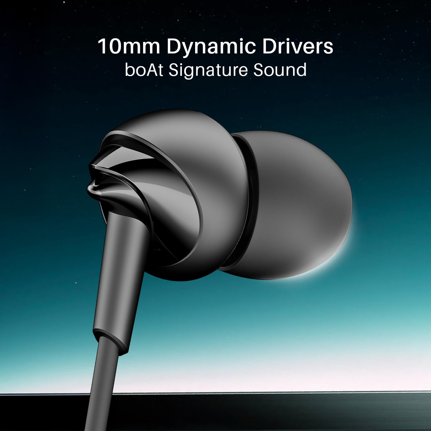 Boat Bassheads 300C Wired Earphones,Type-C Jack, 10mm Drivers, Signature Sound, in-Line Microphone, Integrated Controls, Voice Assistant & 120cm Cable (Active Black) - View 5 of 5