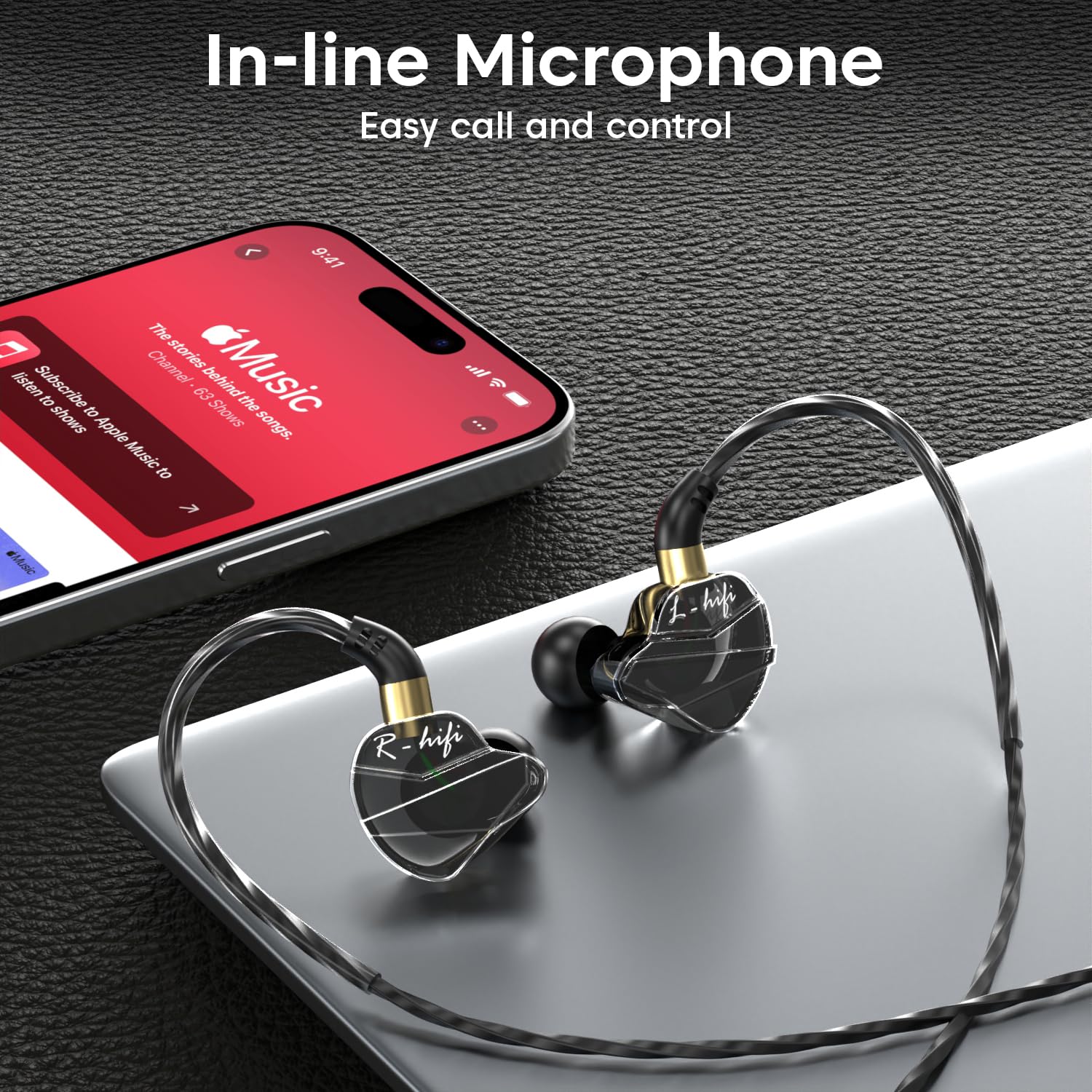 Sounce BassEngine Type-C In Ear Wired Earphones 14.2mm Dynamic Driver HD Mic Ergonomic Earbuds Anti Tangle TPE Cable In Line Music Call Controls Deep Bass Clear Sound for Everyday Use ProSeries(Black) - View 4 of 5