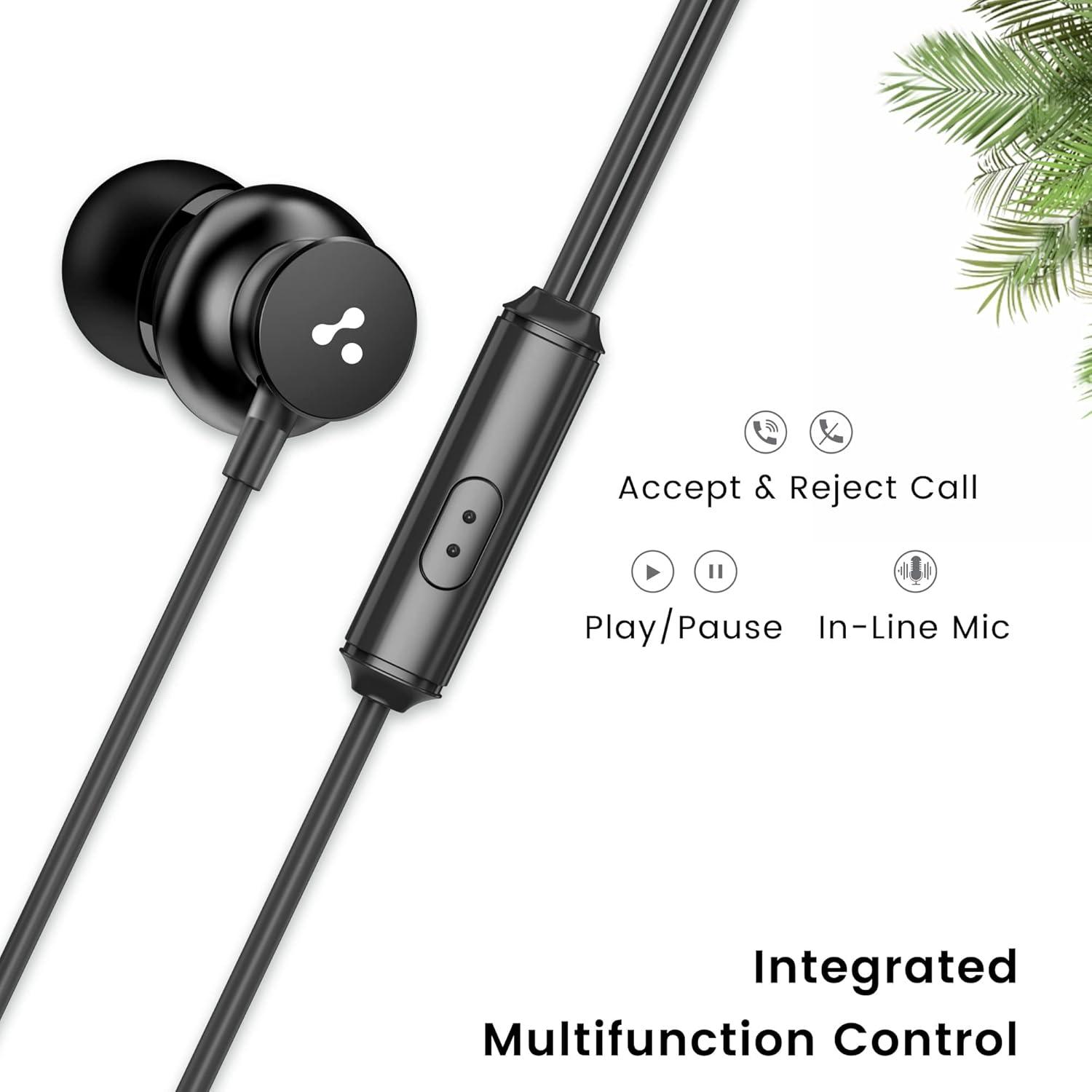 Ambrane Stringz 38 Wired Headphones with Mic, Powerful HD Sound with High Bass, Tangle Free Cable, Comfort in Ear Fit, 3.5mm Jack (Black), Normal - View 5 of 6