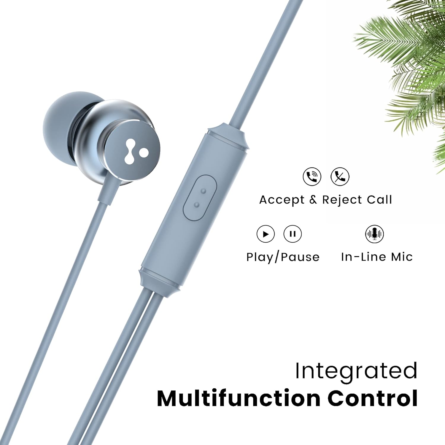 Ambrane Stringz 38 Wired Headphones with Mic, Powerful HD Sound with High Bass, Tangle Free Cable, Comfort in Ear Fit, 3.5mm Jack (Space Grey) - View 4 of 5