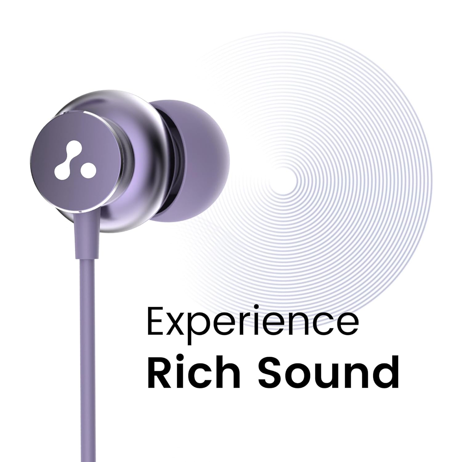 Ambrane Stringz 38 Wired Headphones with Mic, Powerful HD Sound with High Bass, Tangle Free Cable, Comfort in Ear Fit, 3.5mm Jack (Purple) - View 5 of 5