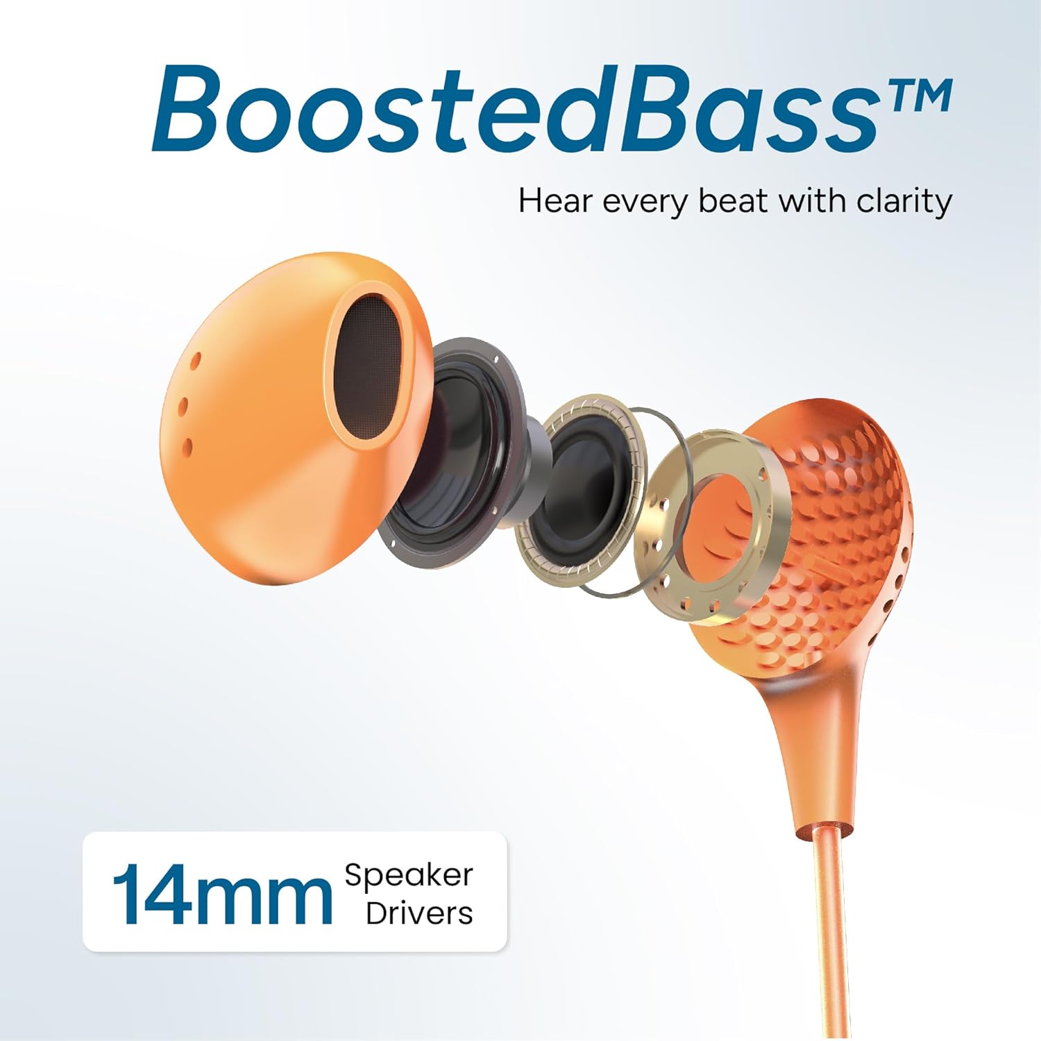 Ambrane Wired Earphones with Mic | 3.5Mm Audio Jack | 14Mm Driver for HD Sound & Deep Bass | Tangle-Free 1.2M Cable | in Ear Comfort Fit | Compatible with Mobiles, Tablets, Laptops, Pcs (EP-83 Green) - View 4 of 5