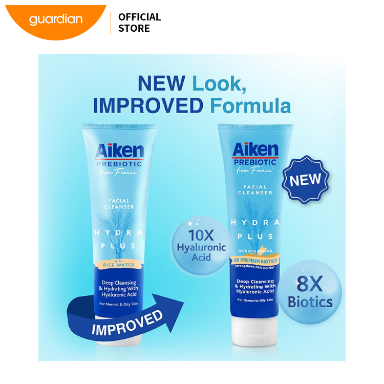 Aiken Prebiotic 8X Premium Biotics Deep Cleansing & Hydrating Face Cream with Hyaluronic Acid for Normal and Oily Skin – 120G - View 3 of 3