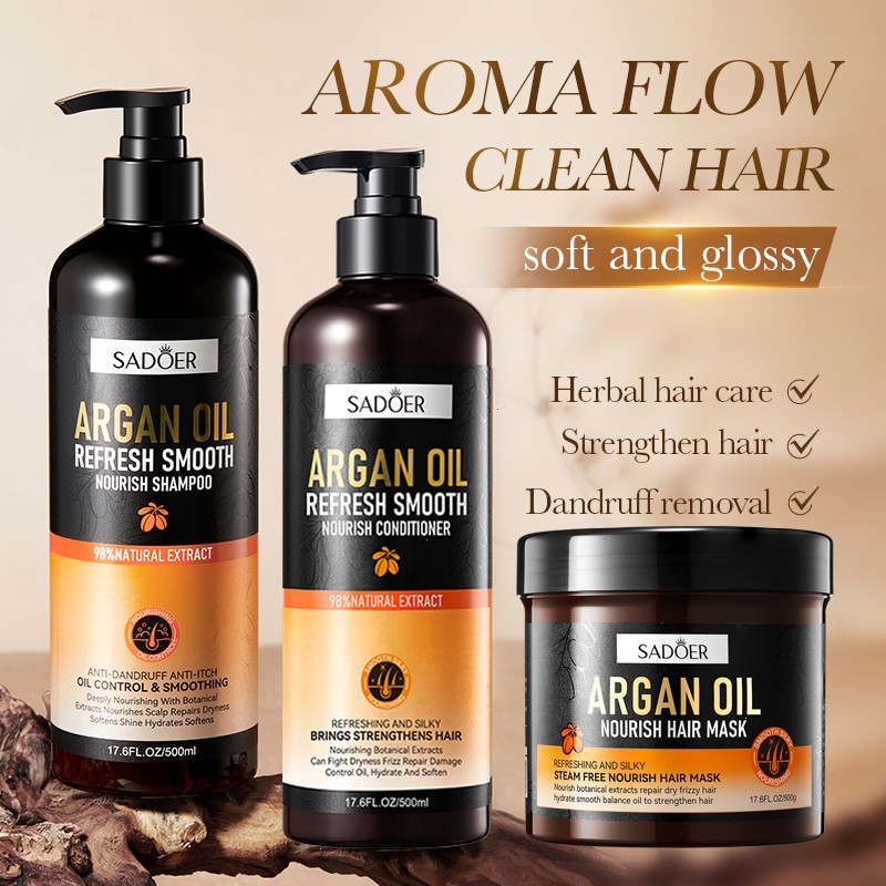 ROREC SADOER Argan Oil Full Range All Series Smooth Anti-Dandruff Anti-Itch Oil Control Scalp Repairs Dryness-Shampoo 500ml(FROM MALAYSIA) - View 4 of 4