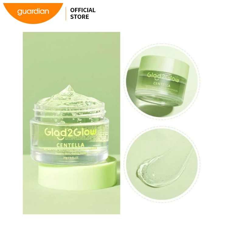 Glad2Glow Centella & Allantoin Soothing Gel Moisturizer – Calming, Hydrating, Lightweight Skincare – 30G - View 3 of 3