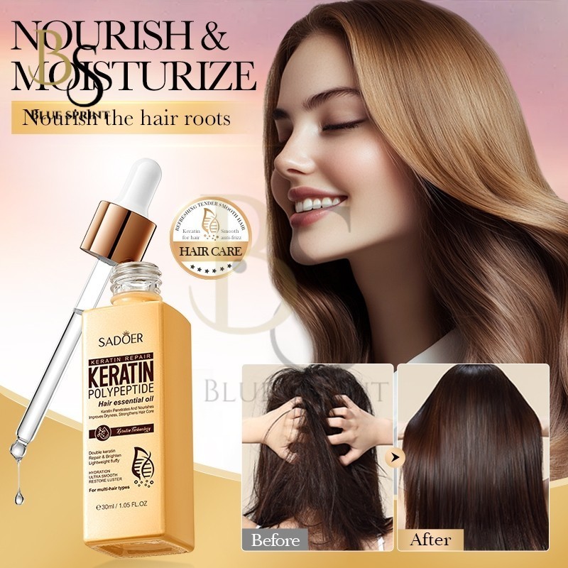 Sadoer keratin polypeptide essential oil 30ml-brightening & recovering hair serum with DWI-keratin by BS(FROM MALAYSIA) - View 4 of 4