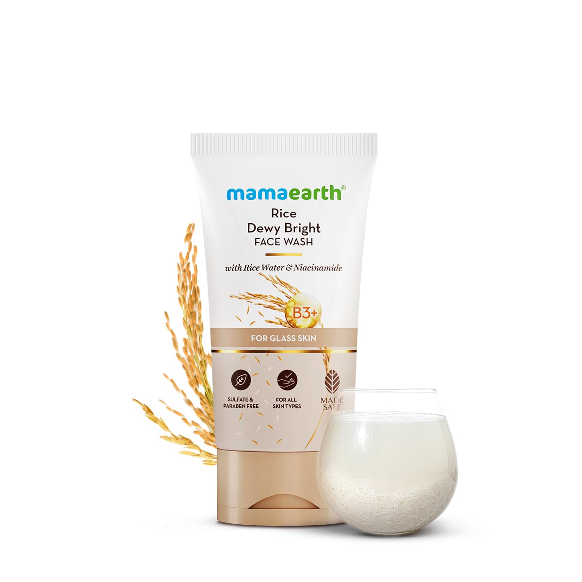 Mamaearth Rice Dewy Bright Face Wash With Rice Water & Niacinamide for Glass Skin | For Hydrated & Even skin Tone | Glowing & Brightening | Korean skin Care Product | For All skin Types | For Men & Women | 150 ml - View 7 of 7