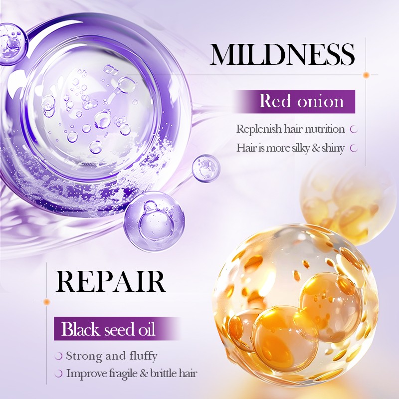 LK SADOER Red Onion Black Seed Oil Fluffy Shampoo Strengthens Hair Improve Split Ends Dry Care Hair 500ml(FROM MALAYSIA) - View 3 of 4