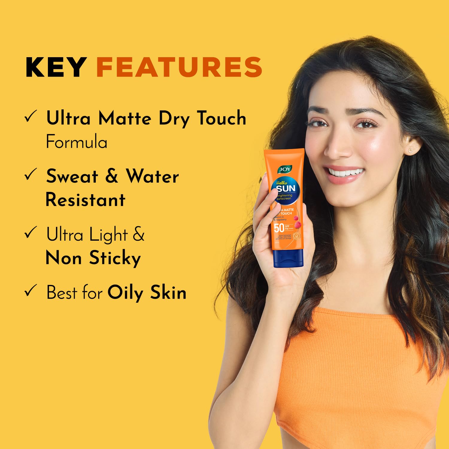 Joy SPF 50 PA++++ Matte Sunscreen for Oily Skin, 50ml | INVIVO Tested | Travel & Purse Size | Zero White Cast, Water Resistant Broad Spectrum Face Sunscreen for On-The-Go Use - View 5 of 6