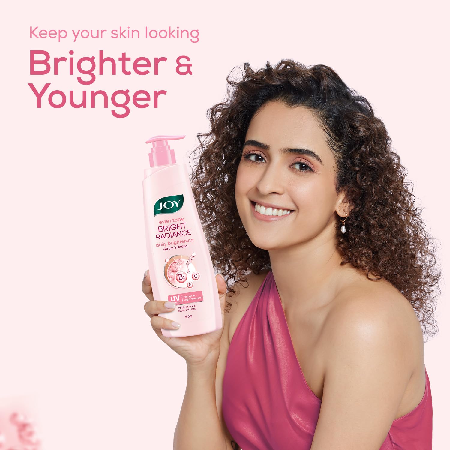 Joy Even Tone Bright Radiance Brightening Summer Body Lotion 400ml | With Niacinamide & Alpha Arbutin | Removes Tan, Dark Spots & Restores Natural Glow | Lightweight, Non Sticky & Non Greasy - View 5 of 5
