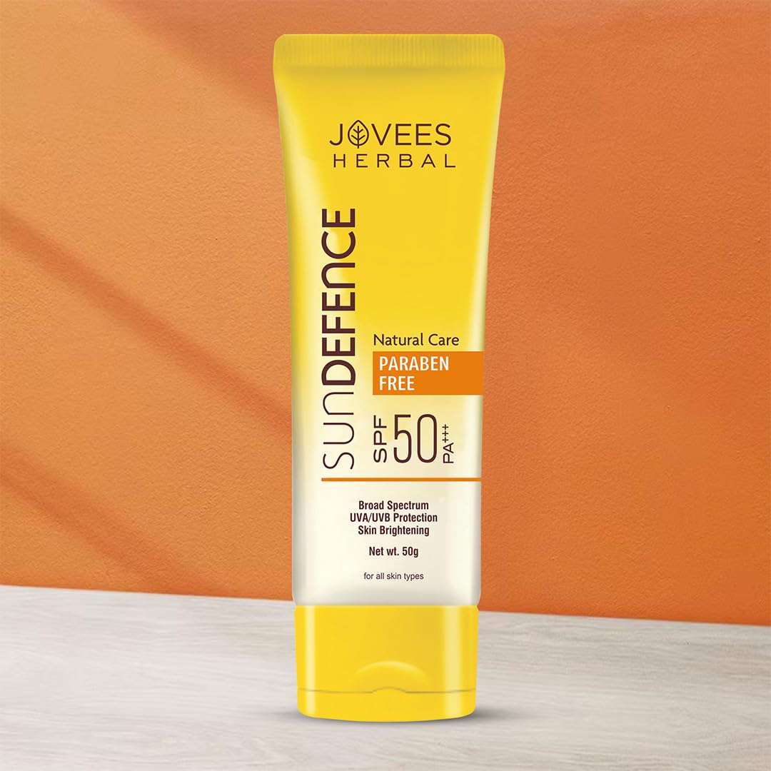 Jovees Herbal Sun Defence Sunscreen SPF 50 PA+++ Broad Spectrum For All Skin | Protection From UVA/UVB & Sun Damaged | Lightweight, Non Greasy & Quick Absorption Sunscreen For Men/Women 50g - View 4 of 5