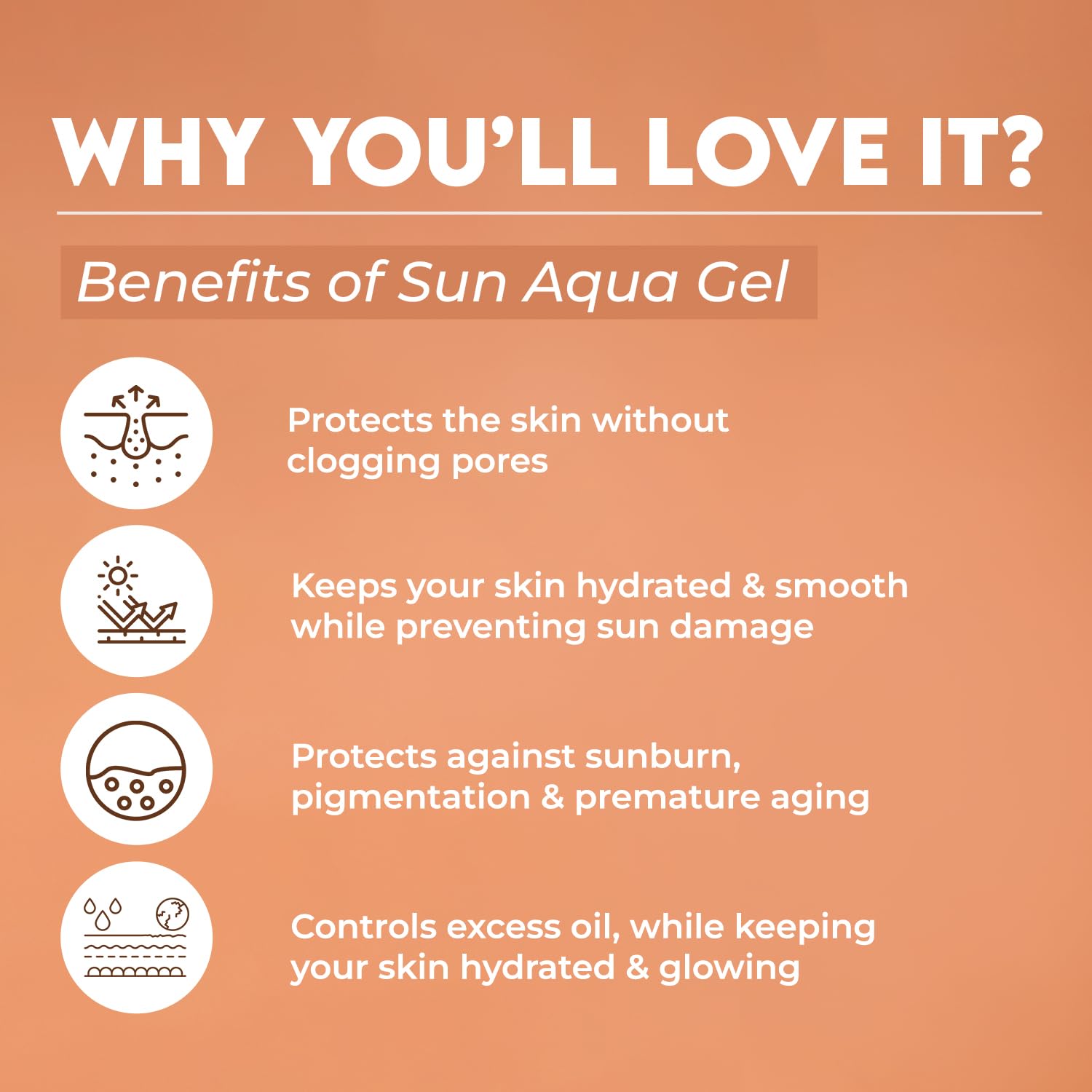 Jovees Herbal Sun Aqua Gel Sunscreen SPF 50 PA+++ | Lightweight| 1% Hyaluronic Acid | Non-Greasy, No White Cast | Perfect for Oily & Combination Skin | Sunscreen For Men/Women 100g - View 2 of 6